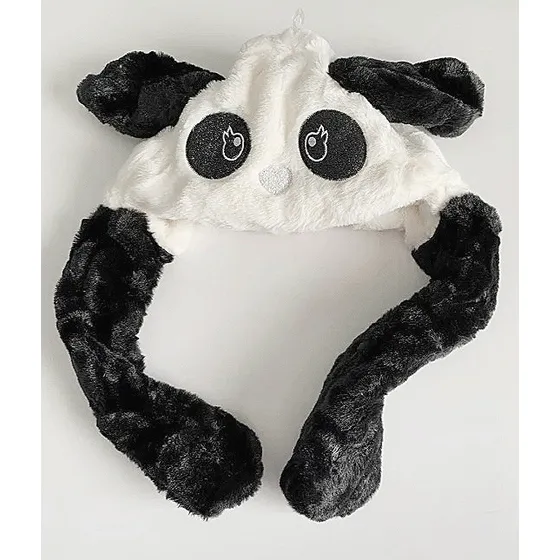 Gorro Panda Con Orejas Movibles Gorrito Levanta Orejas
