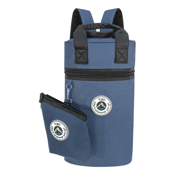 Mochila Bolso Matero T-go Con Yerbera Porta Termo Mate Color Azul