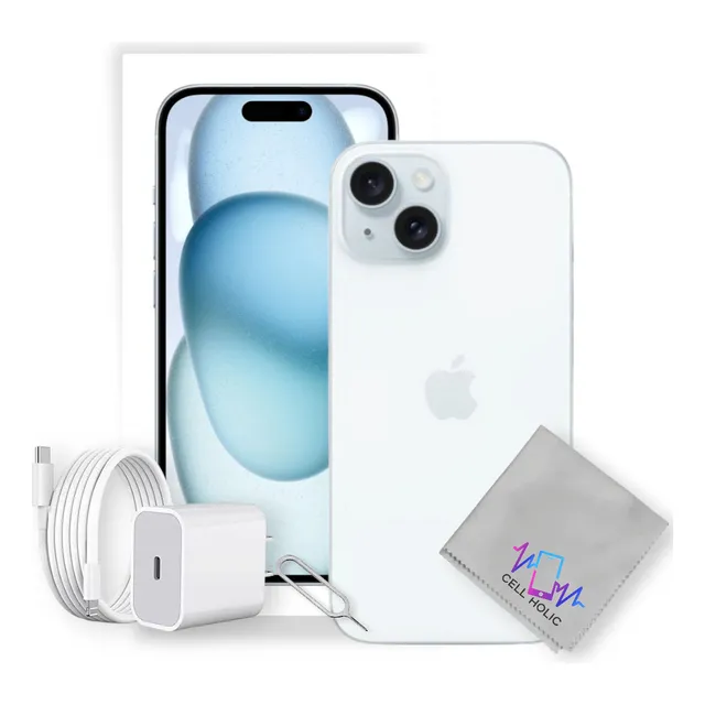 Apple Iphone 15 128 Gb Azul Sim Fisico Con Caja Original Azul Claro (Reacondicionado)