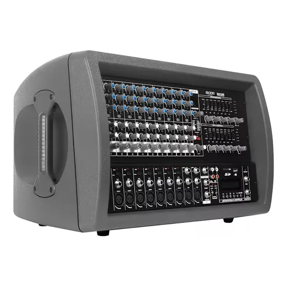 Consola Mixer Cabezal Potenciada Moon M6612 Usb Estereo 12ch