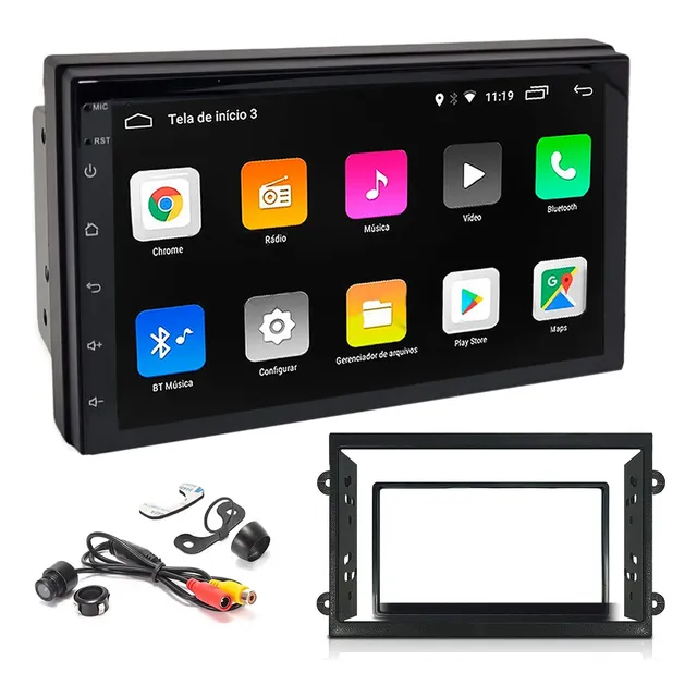 Central Multimídia 7 Android Auto Carplay Onix Prisma Cobalt