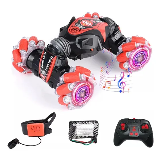 Carro Rc Control Gesto Con Mano Luces Led Recargable Niños