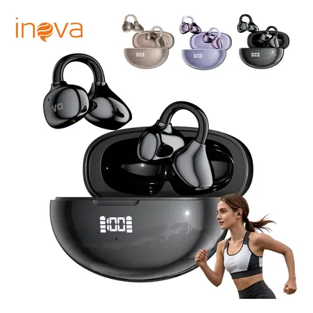 Fone de Ouvido Bluetooth Inova Clip-ear TWS sem Fio com ANC e 18h de Bateria