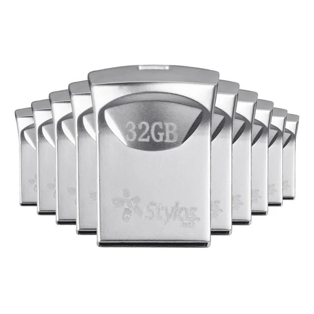 Kit 10 Memoria Usb 32gb 2.0 Mini Metalica Stylos Stmus41s Color Plateado Stmus