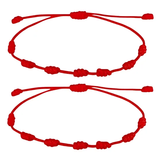  X 2 Pulsera Siete Nudos Contra La Envidia Buena Suerte 