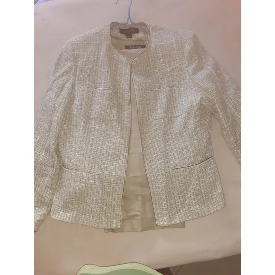 Conjunto 3 Piezas Kasper Color Beige Talla 16 Como Nuevo.