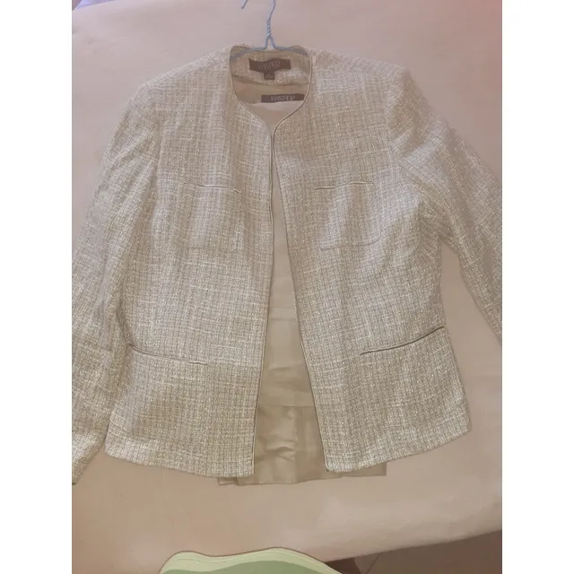 Conjunto 3 Piezas Kasper Color Beige Talla 16 Como Nuevo.