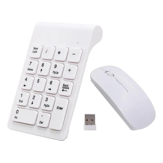 Extensões Sem Fio Do Teclado Do Branco Branco 133x128x22mm