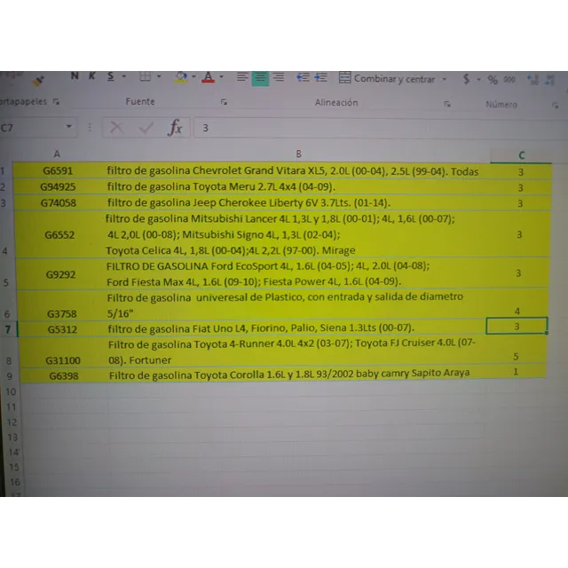 Liquidación Inventario Filtros De Gasolina