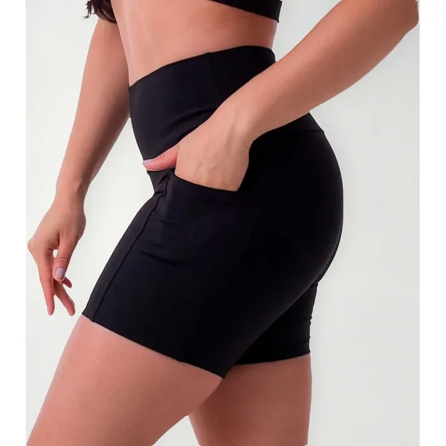 Shorts Fitness Feminino Com Bolso Lateral Academia Ginástica