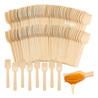 Paq C/100 Pz De Cuchara Cuadrada De Madera Biodegradable Paq C/100 Pz De Cuchara Cuadrada De Madera Biodegradable