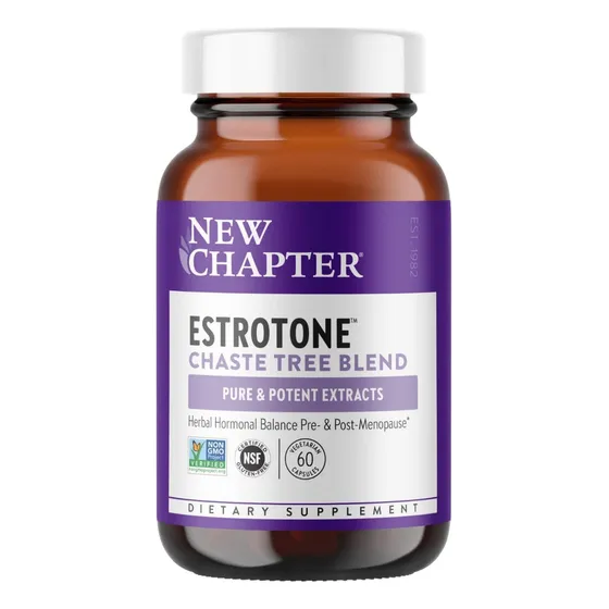 Mezcla De Estrotona Árbol Casto New Chapter 60 Cápsulas Sabor Sin Sabor