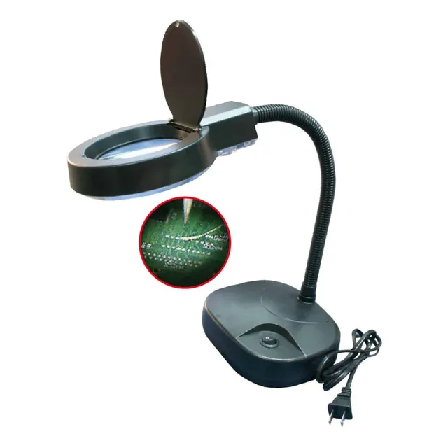 Lámpara De Mesa Ajustable Lupa Y Luz Led Zd-123-led - Mihaba