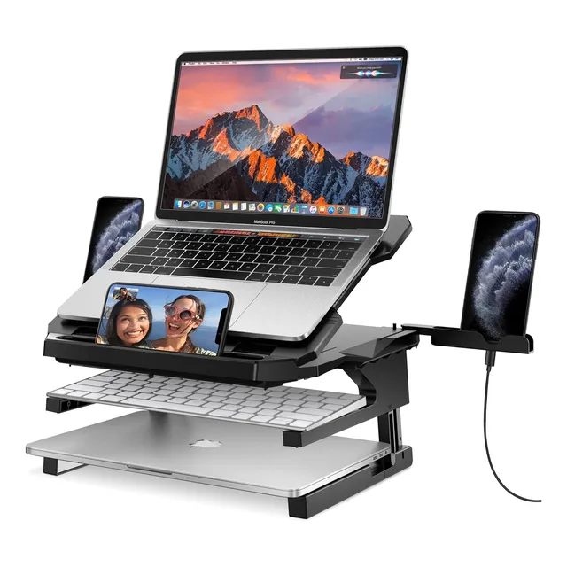 Soporte Laptop 20 Ángulos, 2 Capas De Altura Ajustable, Base