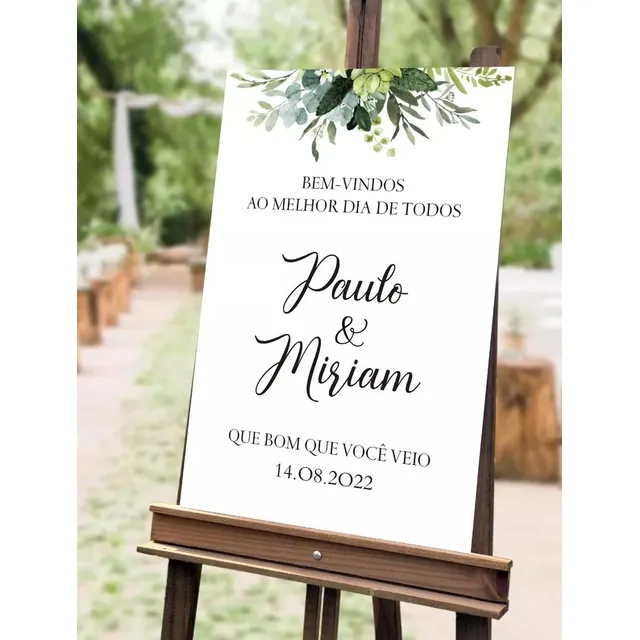 Placa Casamento Bem-vindo Recepção Personalizada