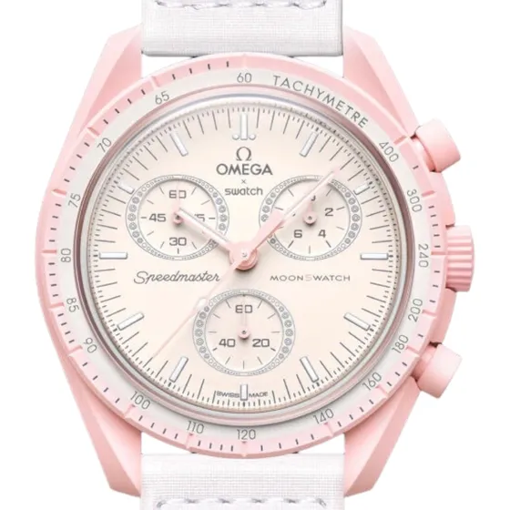 Reloj Swatch Unisex Moonswatch Venus So33p100 Blanco Blanco/rosa Rosa