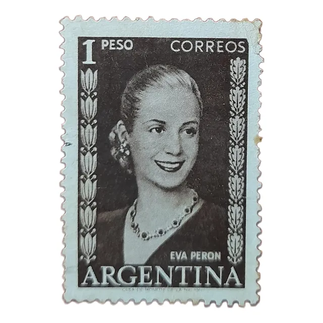 Argentina Estampilla Evita Perón 1 Peso 1952  Antigua