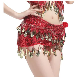 Bufanda A La Cadera Para Danza Del Vientre, Bufanda A Rojo Bufanda A La Cadera Para Danza Del Vientre, Bufanda A Rojo