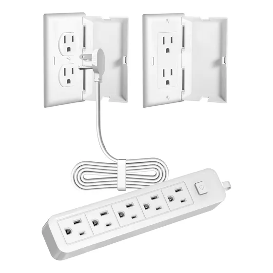 Cable De Extensión Con Tapa De Enchufe Terficer, Ultrafino,
