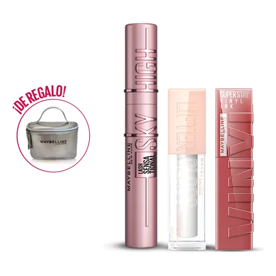 Set De Maquillaje Maybelline: Sky High Ws + Gloss + Vinyl