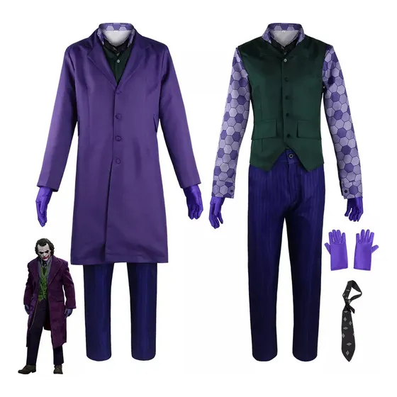 Disfraz De Halloween De Heath Ledger Joker Del Caballero Osc