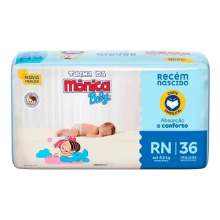 Fralda Descartåvel Turma Da MÎnica Baby Recém-nascido Rn Pacote 36 Unidades Fralda Descartåvel Turma Da MÎnica Baby Recém-nascido Rn Pacote 36 Unidades