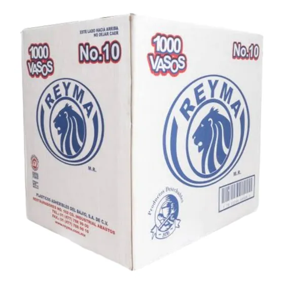 Caja De Vasos Desechable Transparente 10oz, 1000pz Reyma