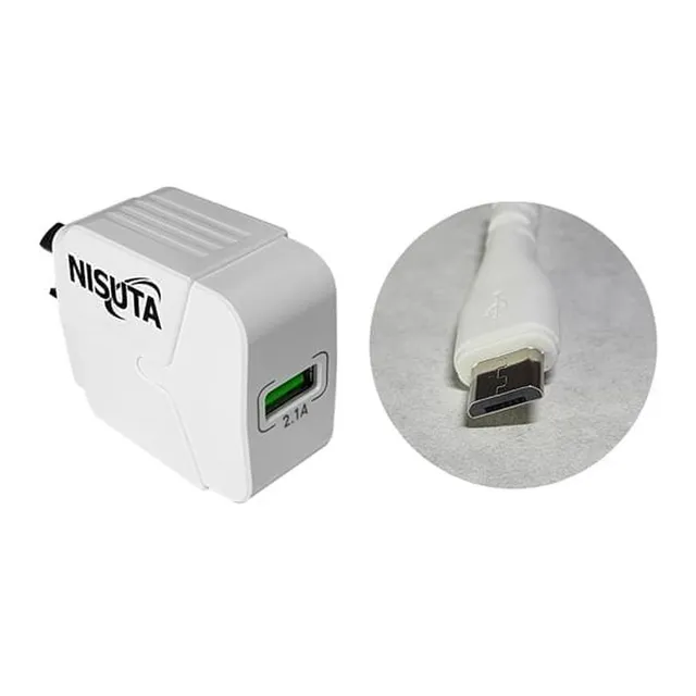 CARGADOR 1 PORT USB 2.1A + CABLE USB C 1M NISUTA NS-FU521UC