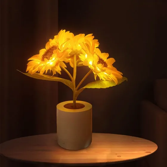 Lampara Girasol Noche Led Recargable 2023 Luz Hogar