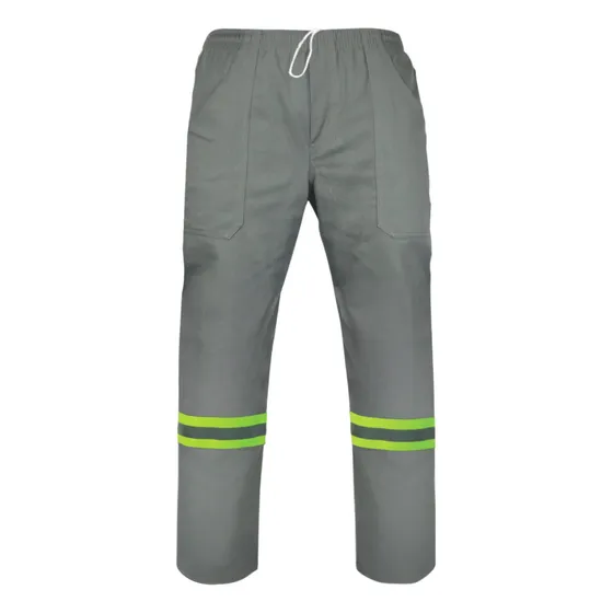 7 Calça Brim Pesado Reforçada Empresa Com Faixa Refletivo