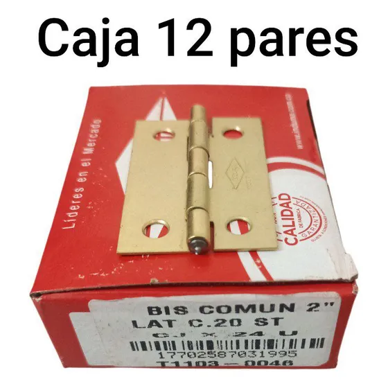 Bisagra Comun 2  Pulgada  Induma 12 Pares (sin Tornillo)