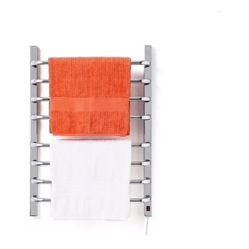 Aquecedor de Toalhas Elétrico Grande Para 2 Toalhas Cromado Toalheiro Térmico 220v Fio Lado Direito Flape