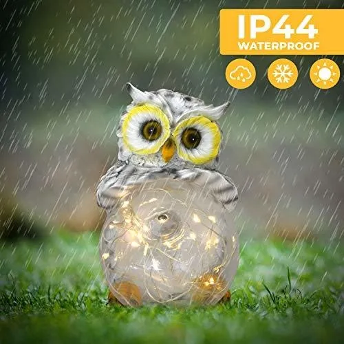 Figura Buho Para Jardin Decoracion Solar Casa Festival.