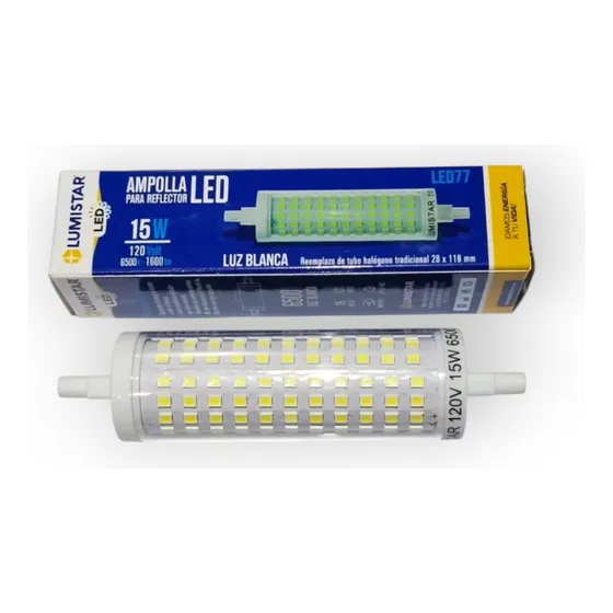 Halógeno Lineal Ampolla Led  15w 120v 118mm Lumistar