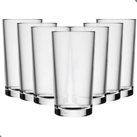 Jogo De Copos Vidro Kit 6 Peças Cozinha Água Suco Transparente