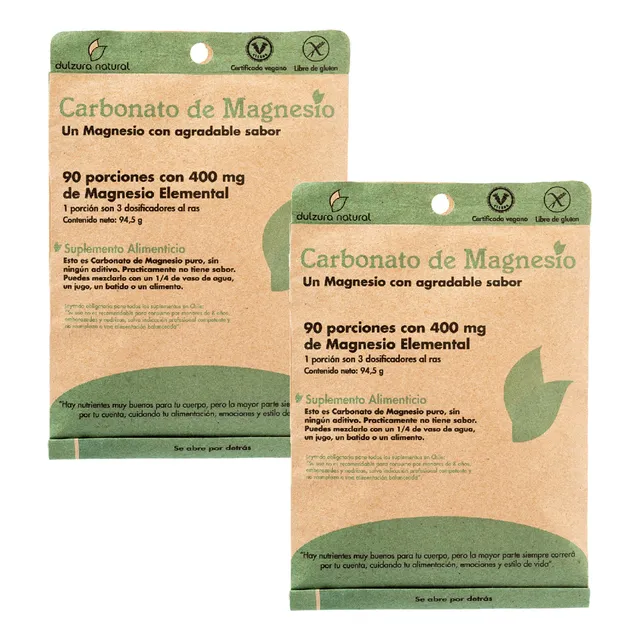 Pack 2 Un. Carbonato De Magnesio Dulzura Nat En Polvo Origen