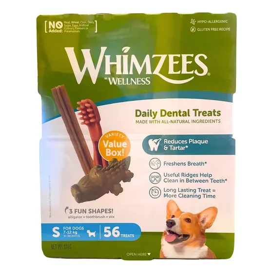 Premios Whimzees Variety Value Pack S 56 Dental Treats 840g | Envío gratis