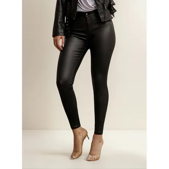 Jeans Eco Cuero Full Elasticado Push Up Tiro Alto