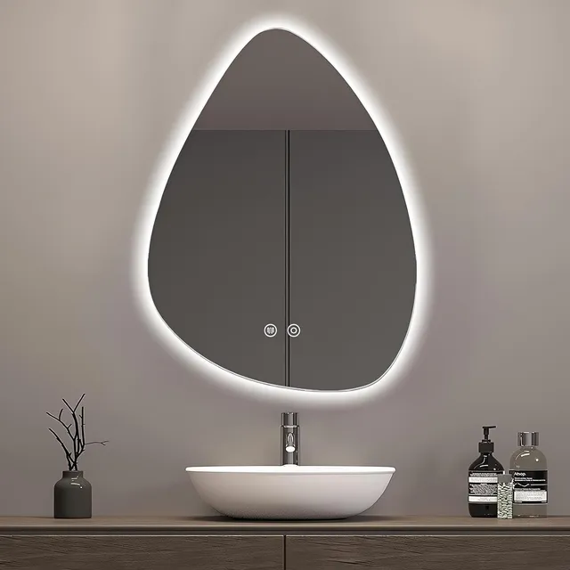 Espejo Led De Gotas De Agua Vette 6080 60 X 80cm Con Desempañante Blanco