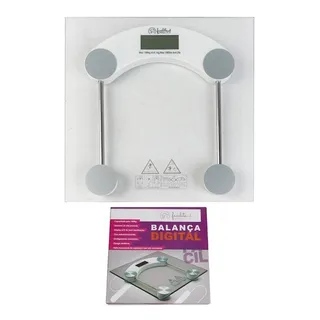 Balança Digital De Se Pesar Em Casa Em Vidro Até 180 Kg Cor Branca Balança Digital De Se Pesar Em Casa Em Vidro Até 180 Kg Cor Branca