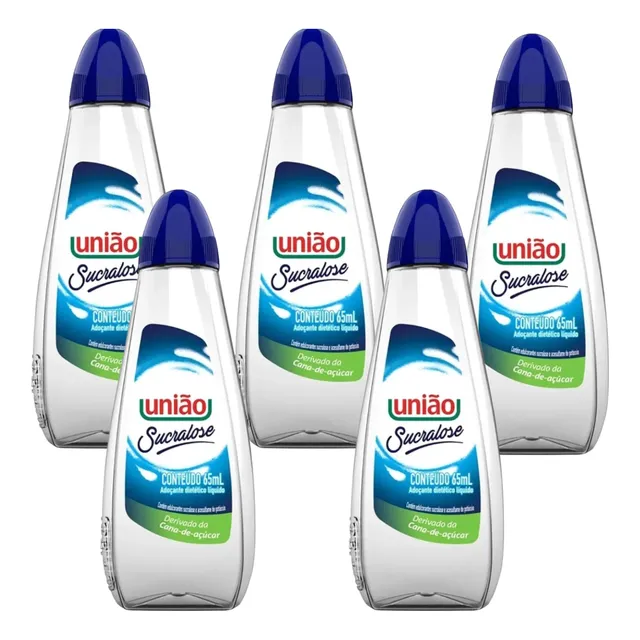 Kit 5 Adoçante Sucralose Líquido União 65ml - 5 Unidades