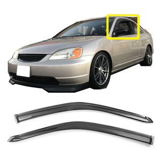 Bota Aguas Deflectores De Ventana Civic Coupe 2001 - 2005 Negro Bota Aguas Deflectores De Ventana Civic Coupe 2001 - 2005 Negro