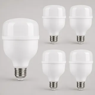 Kit 5 Lâmpada Led Bulbo 40w 6500k Branco Frio E27 Bivolt Branco Frio