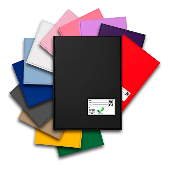 Pasta Catálogo Organizadora A4 Com Visor 50 Envelopes Color