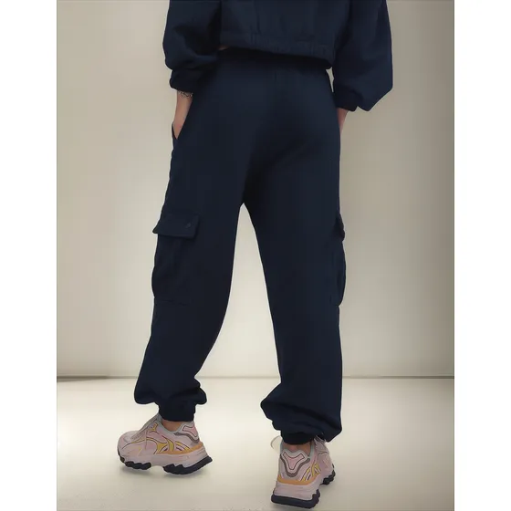 Pantalon Jogger Bolsillos Cargo De Algodón Mujer Scombro