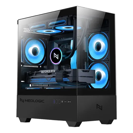 Gabinete Gamer Neologic Aquario Apex Black, Mid-tower Matx