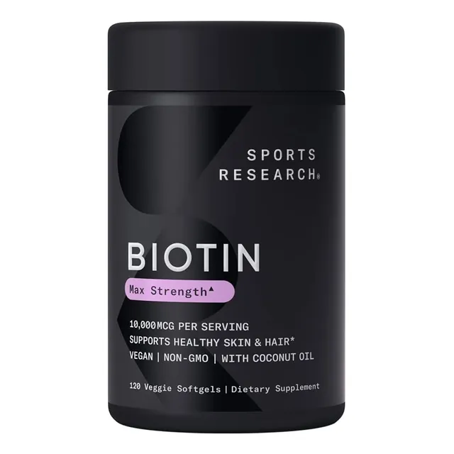 Biotina 10.000 Mcg  120 Cápsula Veg  Aceite Coco - Envío Ya