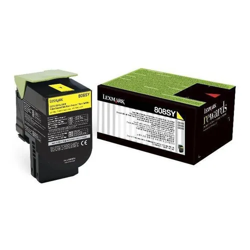 Tóner amarillo Lexmark 80c8sy0 19263, color tinta amarilla