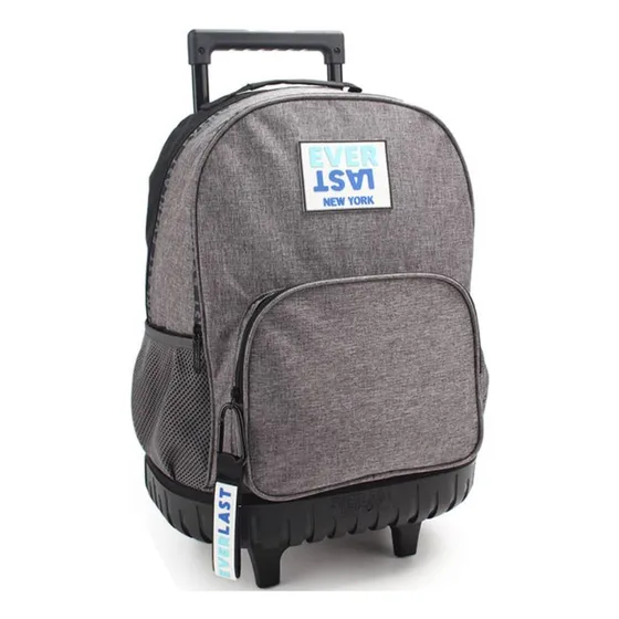 Mochila Carro Carrito Escolar Base Reforzada Manija Telescop Color 27678 gris