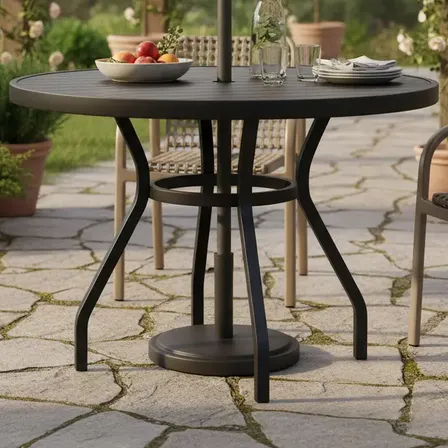 Mesa P/ Ombrelone Área Externa Alumínio Jardim Varanda 90cm